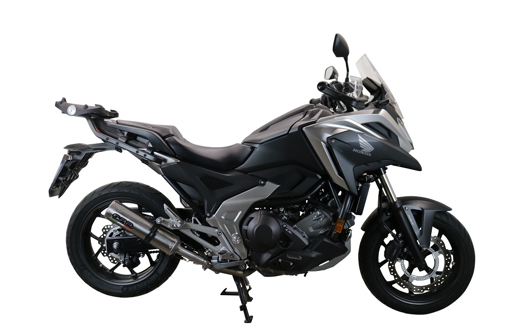 Exhaust compatible with Honda Nc 750 X - S Dct 2014-2015, Gpe Ann. titanium, Homologated legal slip-on exhaust including removable db killer and link pipe 