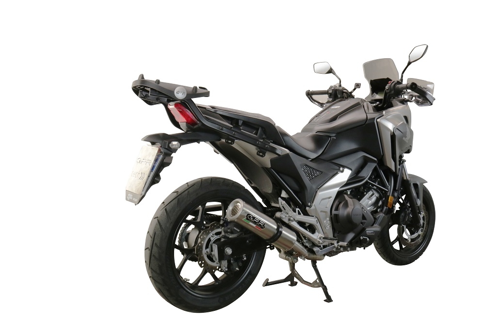 Exhaust compatible with Honda Nc 750 X - S Dct 2014-2015, Gpe Ann. titanium, Homologated legal slip-on exhaust including removable db killer and link pipe 