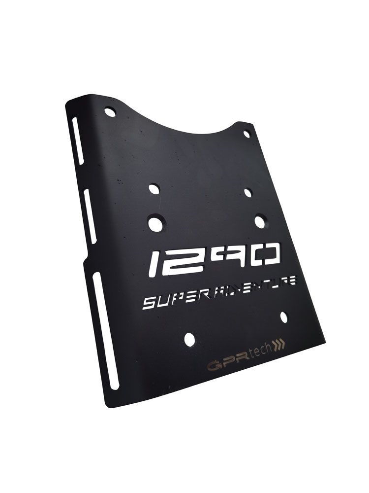 GPR TECH compatible with  Ktm Lc 8 1290 Super Adventure R/S 2021/2024 e5 GPR TECH SPECIFIC TITANIUM PLATE TOP CASE-ALPITECH 35/55 LT compatible with original luggage rack,titanium made with 4 anchor points