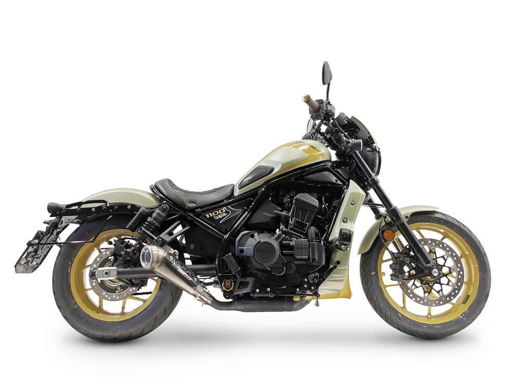 Exhaust compatible with Honda Cmx 1100 Rebel 2021-2024, Powercone Evo, Homologated legal slip-on exhaust including removable db killer and link pipe 