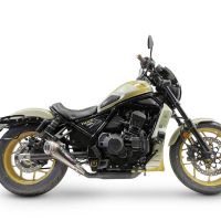 Exhaust compatible with Honda Cmx 1100 Rebel 2021-2024, Powercone Evo, Homologated legal slip-on exhaust including removable db killer and link pipe 