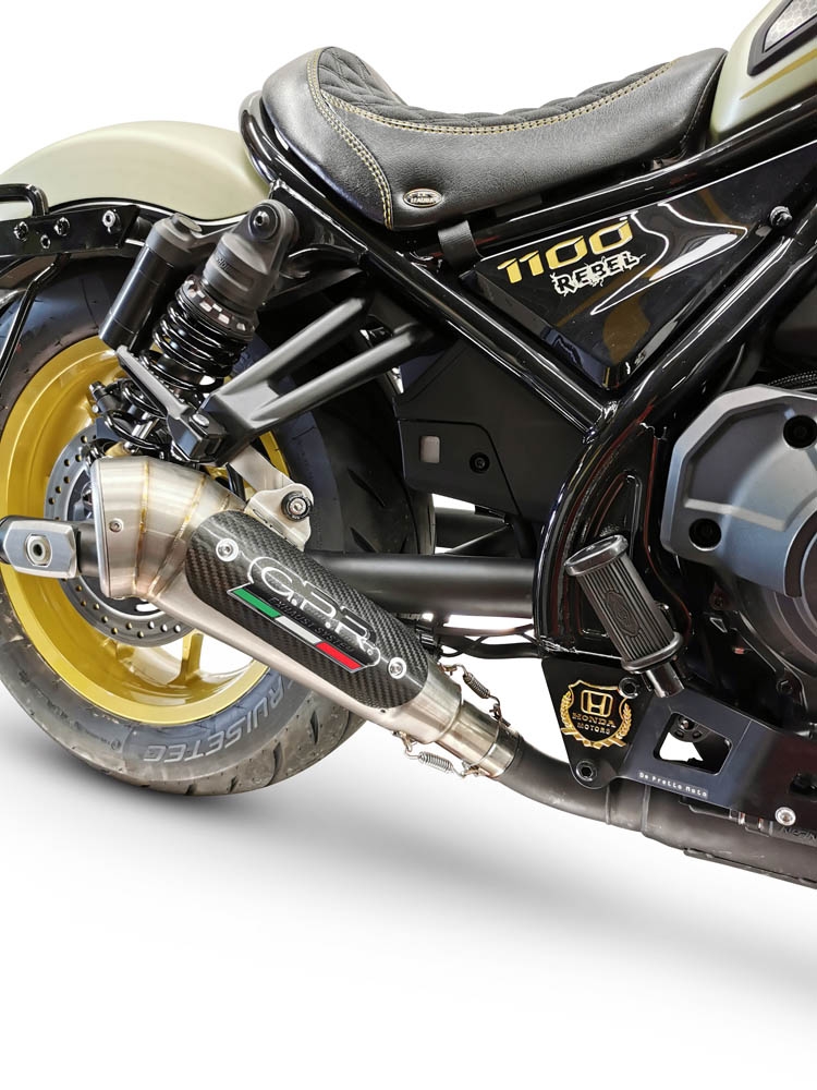 Exhaust compatible with Honda Cmx 1100 Rebel 2021-2024, Powercone Evo, Homologated legal slip-on exhaust including removable db killer and link pipe 