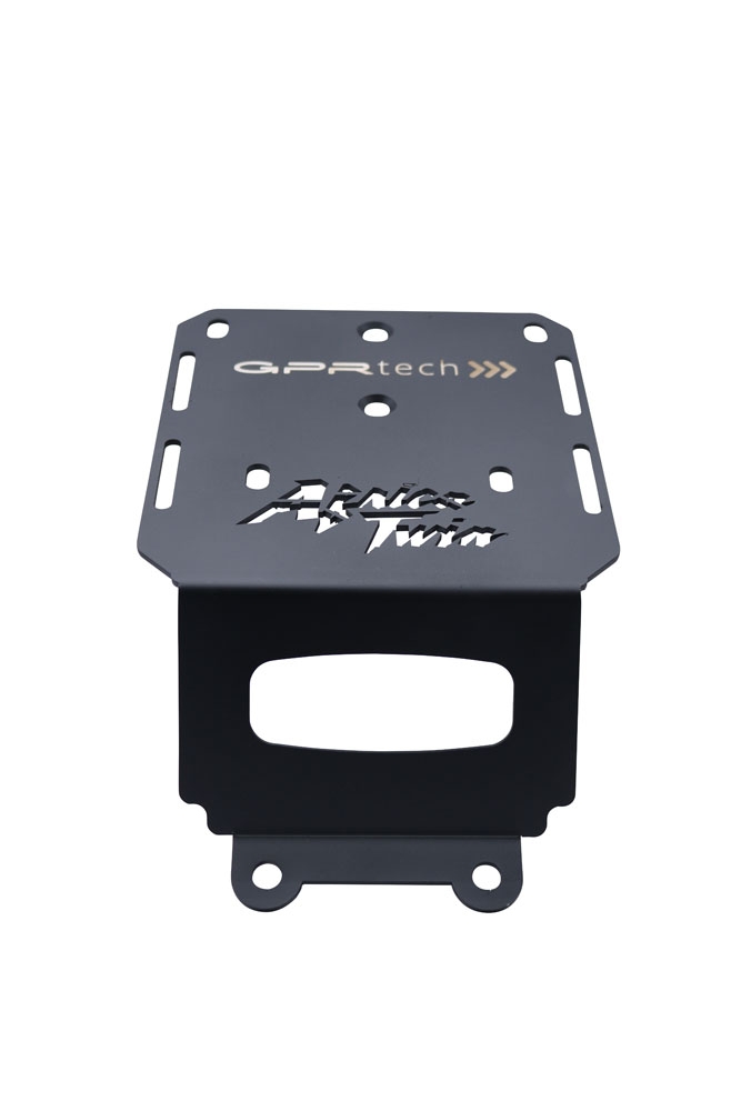 GPR TECH compatible with  Honda Crf 1000 L Africa Twin Adventure Sport 2018/2020 e4 GPR TECH SPECIFIC PLATE IN TITANIUM TOP CASE-ALPITECH 35/55 LT compatible with original luggage rack,titanium made with 4 anchor points
