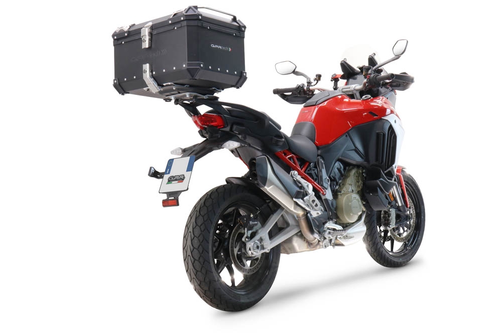 GPR TECH compatible with  Ducati Multistrada V4 / V4S / V4S Sport 1100 2021/2024 GPR TECH Top case in aluminum, black color with specific plate included Capacity 55 LT.