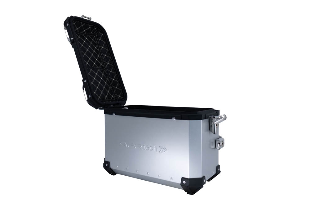 GPR TECH Pair of side cases aluminum made ,no rack included, silver color  Capacity 38 LT. + 38 LT.