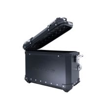 GPR TECH Pair of side cases aluminum made with contoured right side,no rack included, black color Capacity 38 LT. + 32 LT.