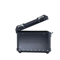GPR TECH Pair of side cases aluminum made with contoured right side,no rack included, black color Capacity 38 LT. + 32 LT.