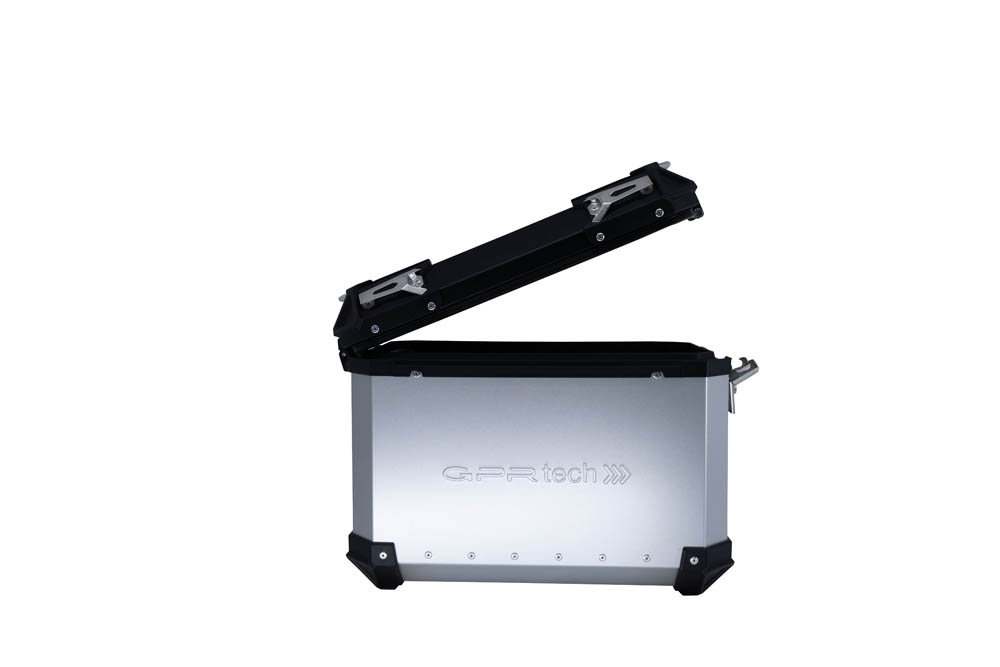 GPR TECH Pair of side cases aluminum made ,no rack included, silver color  Capacity 38 LT. + 38 LT.