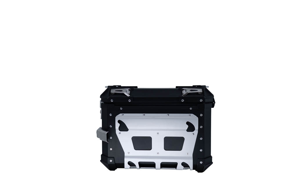 GPR TECH Pair of side cases aluminum made with contoured right side,no rack included, black color Capacity 38 LT. + 32 LT.