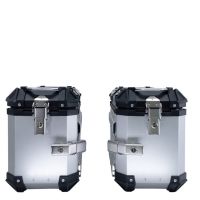 GPR TECH Pair of side cases aluminum made ,no rack included, silver color  Capacity 38 LT. + 38 LT.