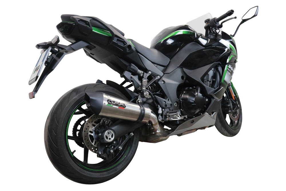 Exhaust compatible with Kawasaki Ninja 1000 Sx 2021-2024, GP Evo4 Titanium, Homologated legal slip-on exhaust including removable db killer and link pipe 