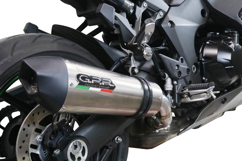 Exhaust compatible with Kawasaki Ninja 1000 Sx 2021-2024, GP Evo4 Titanium, Homologated legal slip-on exhaust including removable db killer and link pipe 