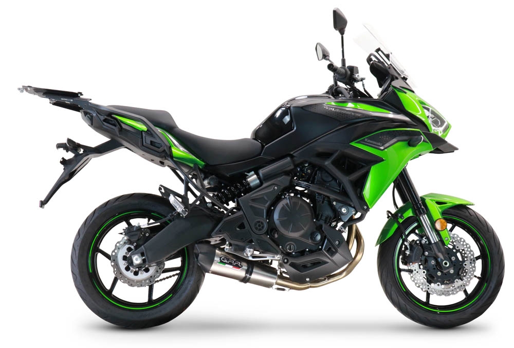 Exhaust compatible with Kawasaki Versys 650 2023-2024, Gpe Ann. Titanium, full system exhaust legal for UK and non-EU countries including removable db killer 