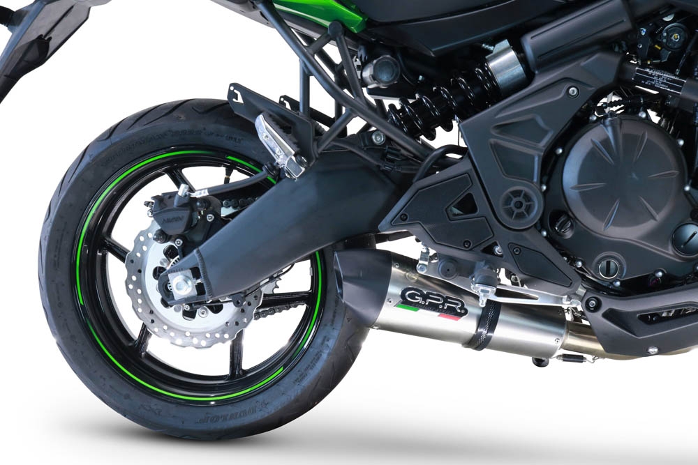 Exhaust compatible with Kawasaki Versys 650 2023-2024, Gpe Ann. Titanium, full system exhaust legal for UK and non-EU countries including removable db killer 