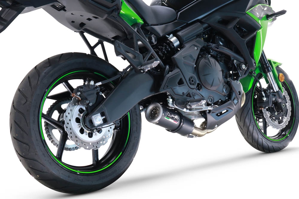 GPR exhaust compatible with  Kawasaki Versys 650 2021-2022, M3 Black Titanium, Racing full system exhaust, including removable db killer/spark arrestor 