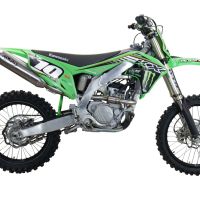 Exhaust compatible with Kawasaki KX 250 F 2021-2023, Pentacross FULL Titanium, Racing slip-on exhaust, including link pipe and removable db killer/spark arrestor 