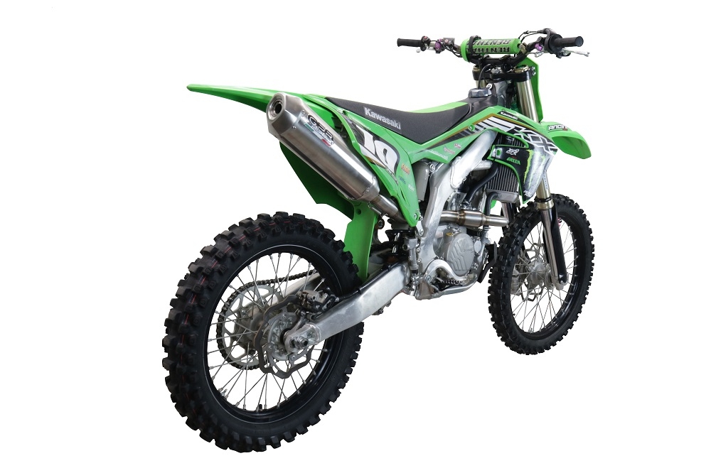 Exhaust compatible with Kawasaki KX 250 F 2021-2023, Pentacross FULL Titanium, Racing slip-on exhaust, including link pipe and removable db killer/spark arrestor 
