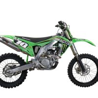 Exhaust compatible with Kawasaki KX 250 F 2021-2023, Pentacross Inox, Racing slip-on exhaust, including link pipe and removable db killer/spark arrestor 