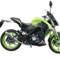 Exhaust compatible with Keeway Rkf 125 2018-2020, Deeptone Inox, full system exhaust legal for UK and non-EU countries including removable db killer 
