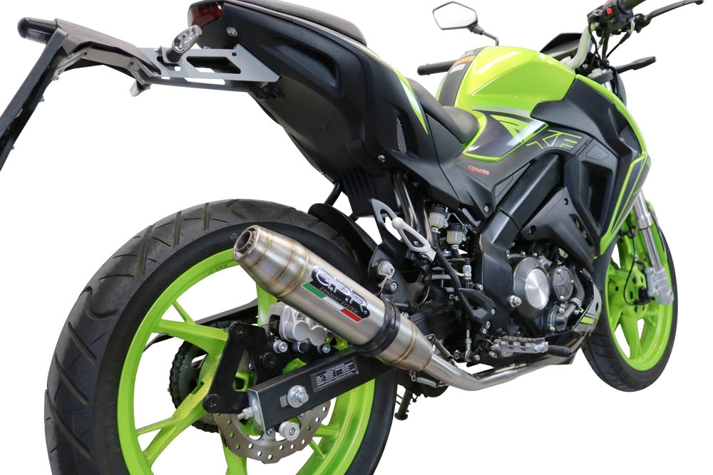 Exhaust compatible with Keeway Rkf 125 2018-2020, Deeptone Inox, full system exhaust legal for UK and non-EU countries including removable db killer 