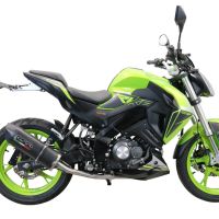 Exhaust compatible with Keeway Rkf 125 2021-2023, Furore Evo4 Nero, Homologated legal full system exhaust, including removable db killer and catalyst 