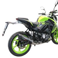 Exhaust compatible with Keeway Rkf 125 2021-2023, Furore Evo4 Nero, Homologated legal full system exhaust, including removable db killer and catalyst 