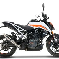 Exhaust compatible with Ktm Duke 390 2021-2024, Deeptone Inox, Homologated legal slip-on exhaust including removable db killer and link pipe 