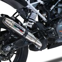 Exhaust compatible with Ktm Duke 390 2021-2024, Deeptone Inox, Homologated legal slip-on exhaust including removable db killer and link pipe 