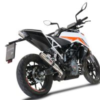Exhaust compatible with Ktm Duke 390 2021-2024, Deeptone Inox, Homologated legal slip-on exhaust including removable db killer and link pipe 