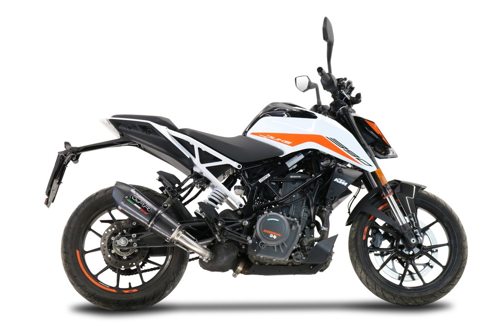Exhaust compatible with Ktm Duke 250 2021-2023, GP Evo4 Poppy, Homologated legal slip-on exhaust including removable db killer and link pipe 