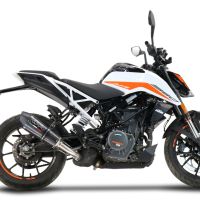 Exhaust compatible with Ktm Duke 250 2021-2023, GP Evo4 Poppy, Homologated legal slip-on exhaust including removable db killer and link pipe 