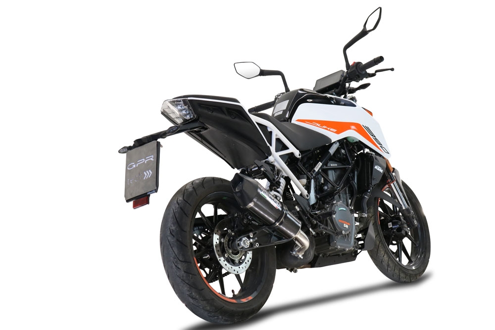 Exhaust compatible with Ktm Duke 250 2021-2023, GP Evo4 Poppy, Homologated legal slip-on exhaust including removable db killer and link pipe 