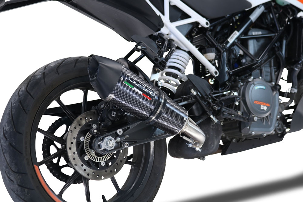 Exhaust compatible with Ktm Duke 250 2021-2023, GP Evo4 Poppy, Homologated legal slip-on exhaust including removable db killer and link pipe 