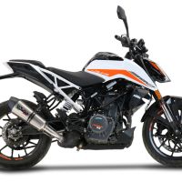 Exhaust compatible with Ktm Duke 125 2021-2023, GP Evo4 Titanium, Homologated legal slip-on exhaust including removable db killer and link pipe 