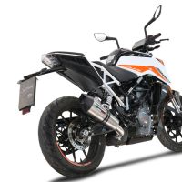 Exhaust compatible with Ktm Duke 125 2021-2023, GP Evo4 Titanium, Homologated legal slip-on exhaust including removable db killer and link pipe 