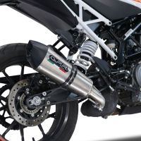Exhaust compatible with Ktm Duke 125 2021-2023, GP Evo4 Titanium, Homologated legal slip-on exhaust including removable db killer and link pipe 
