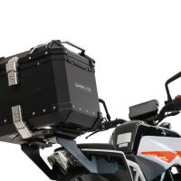 Top case GPR TECH compatible with  Ktm Duke 125 2017/2020 e4 GPR TECH Top case in aluminum, black color including, roof rack and specific plate Capacity 26 LT.