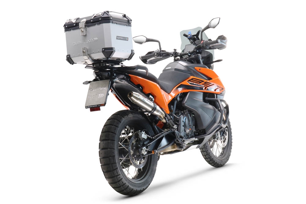 Top case GPR TECH compatible with  Ktm Lc 8 Adventure 1190 2013/2016 e3 GPR TECH Top case in aluminum, silver color with specific plate included Capacity 45 LT.