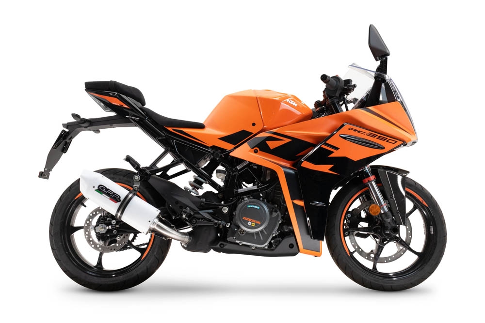 Exhaust compatible with Ktm Rc 390 2022-2024, Albus Evo4, Homologated legal slip-on exhaust including removable db killer and link pipe 