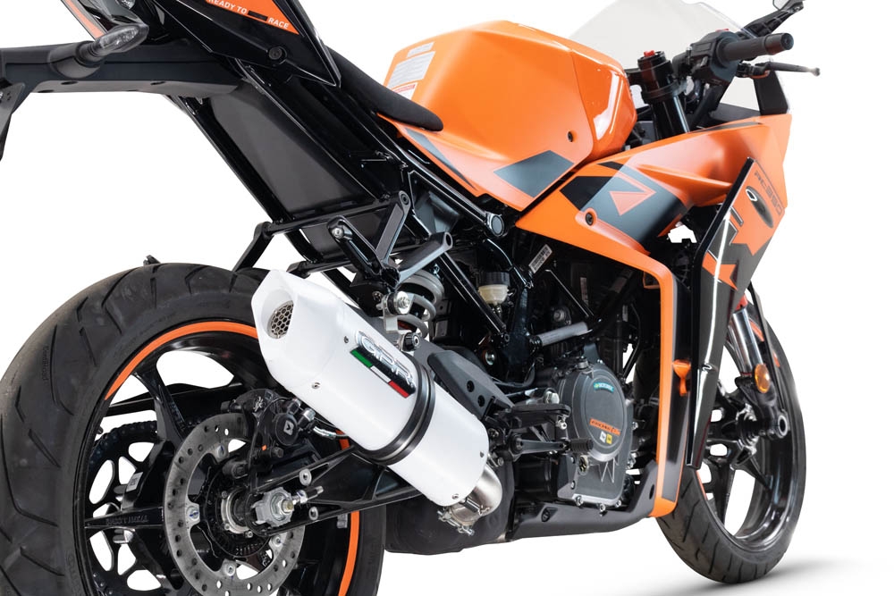 Exhaust compatible with Ktm Rc 390 2022-2024, Albus Evo4, Homologated legal slip-on exhaust including removable db killer and link pipe 