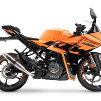 Exhaust compatible with Ktm Rc 390 2022-2024, Deeptone Inox, Homologated legal slip-on exhaust including removable db killer and link pipe 