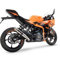 Exhaust compatible with Ktm Rc 390 2022-2024, Deeptone Inox, Homologated legal slip-on exhaust including removable db killer and link pipe 