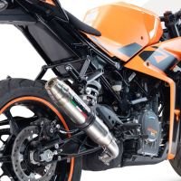 Exhaust compatible with Ktm Rc 390 2022-2024, Deeptone Inox, Homologated legal slip-on exhaust including removable db killer and link pipe 