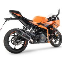 Exhaust compatible with Ktm Rc 125 2021-2024, Furore Evo4 Nero, Homologated legal slip-on exhaust including removable db killer and link pipe 