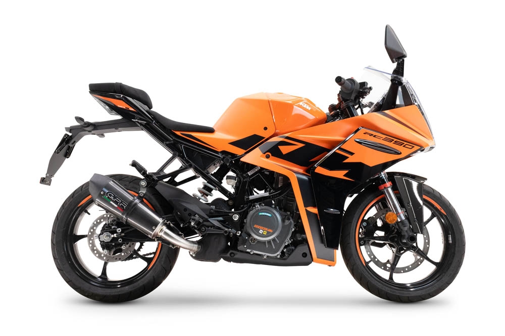 Exhaust compatible with Ktm Rc 125 2021-2024, GP Evo4 Titanium, Homologated legal slip-on exhaust including removable db killer and link pipe 