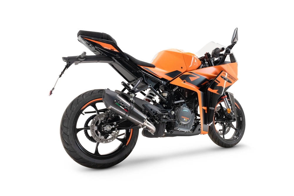 Exhaust compatible with Ktm Rc 125 2021-2024, GP Evo4 Titanium, Homologated legal slip-on exhaust including removable db killer and link pipe 