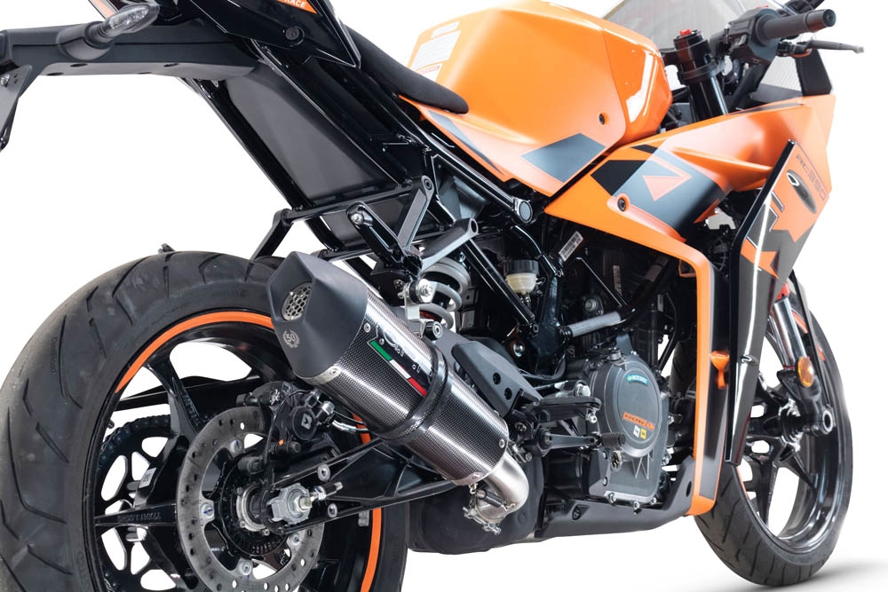 Exhaust compatible with Ktm Rc 125 2021-2024, GP Evo4 Titanium, Homologated legal slip-on exhaust including removable db killer and link pipe 