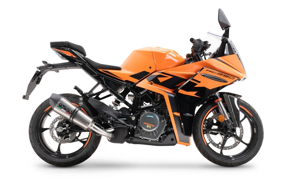 Exhaust compatible with Ktm Rc 390 2022-2024, M3 Inox , Homologated legal slip-on exhaust including removable db killer and link pipe 