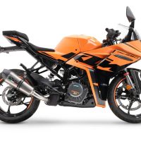 Exhaust compatible with Ktm Rc 390 2022-2024, M3 Inox , Homologated legal slip-on exhaust including removable db killer and link pipe 
