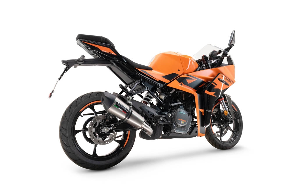 Exhaust compatible with Ktm Rc 390 2022-2024, M3 Inox , Homologated legal slip-on exhaust including removable db killer and link pipe 